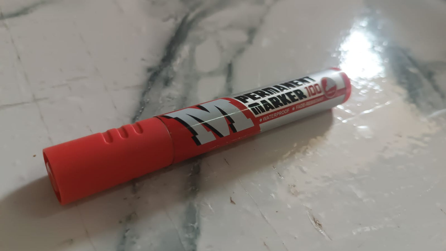 Marker Red Ink, Bold Tip, Quick-Dry Alcohol-BQased Marker (1 Pc)