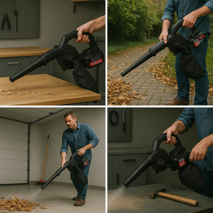 Multi-Purpose Home and Garden Air Blower Kit with Collection Bag for Easy Cleaning