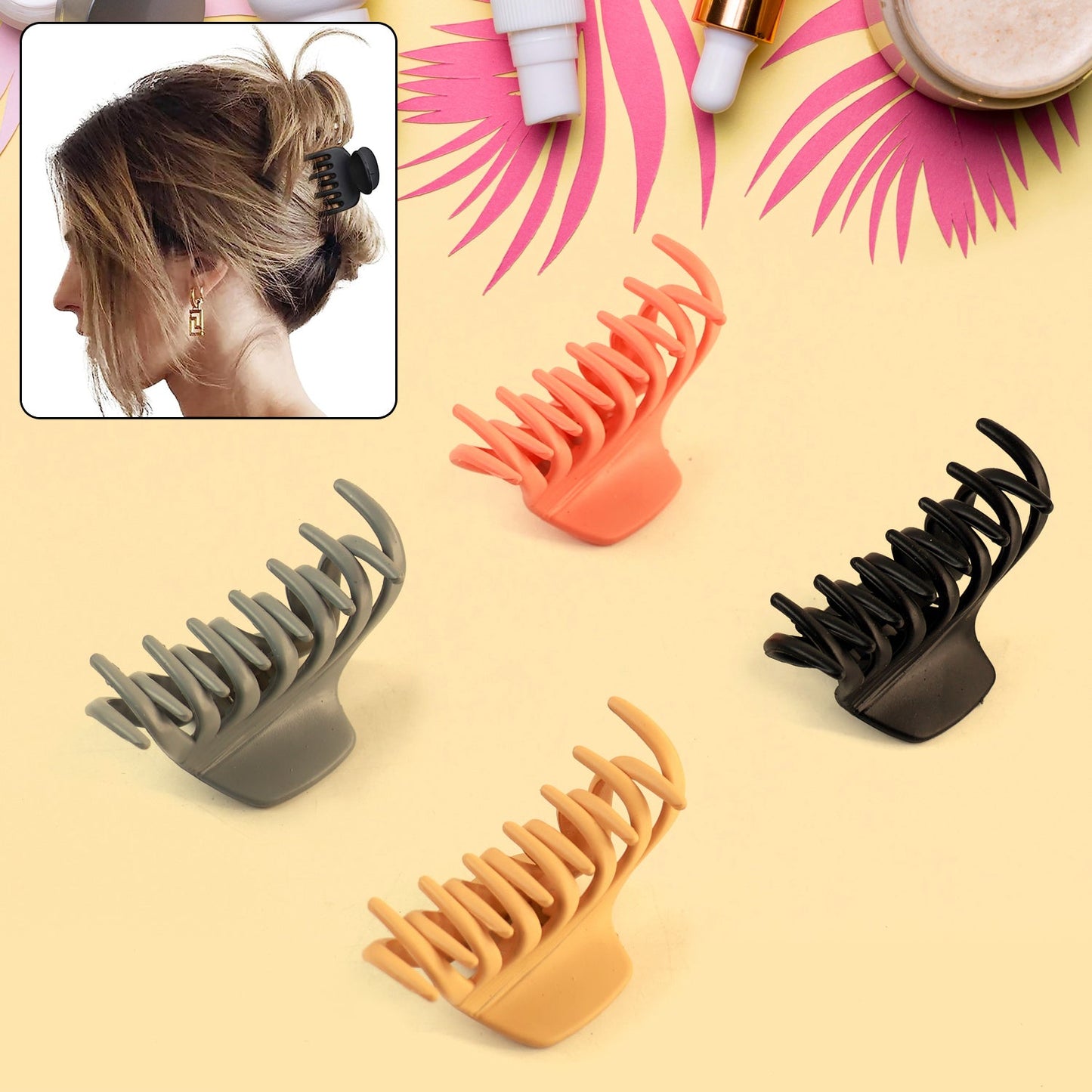 Plastic Hair Clamp Grip, Simple Matte Hair Barrette Clamp (1 Pc)