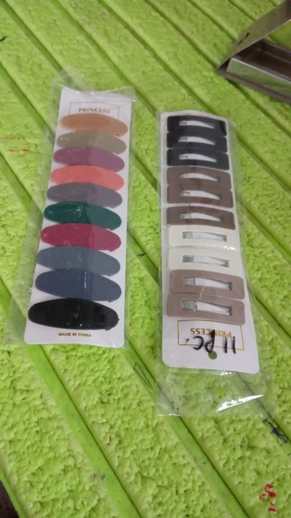 Miss Beauty 10pcs Cute Matte Multicolour & Design Hair Clip Set, Hair accessories